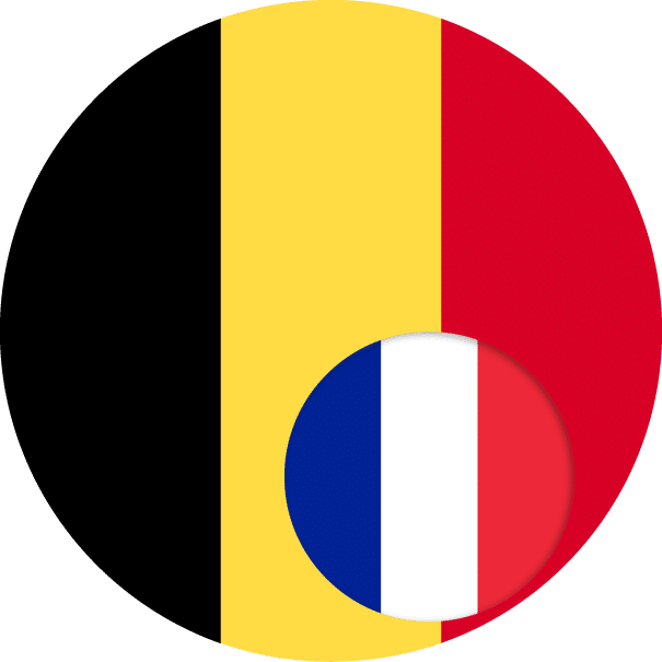drapeau de la Belgique et de la France