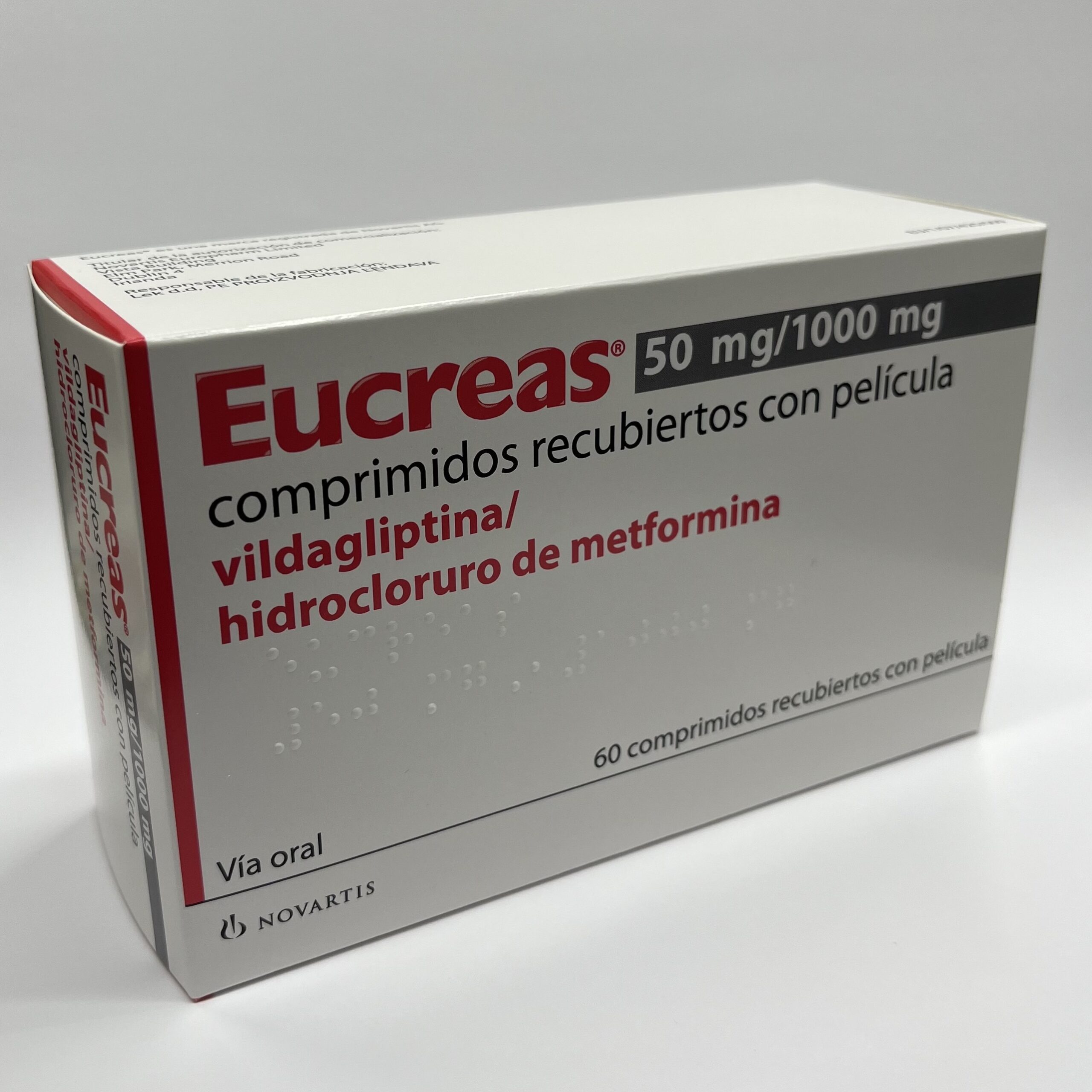 EUCREAS 50 mg/1000 mg 60 comprimidos recubiertos
